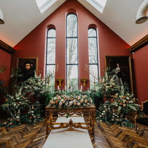 Wedding altar at the ballyseede castle hotel wedding venue