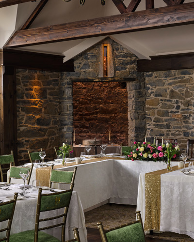 Interior view of country house wedding venue