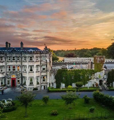 Exterior aerial view of ballyseede castle hotel