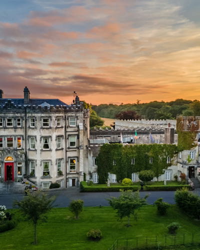 Exterior aerial view of ballyseede castle hotel