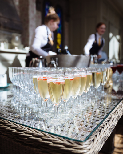 Champagne glasses at hotel wedding venue in kerry 