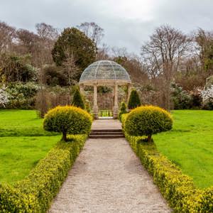 Garden pavillion at country castle estate in ireland