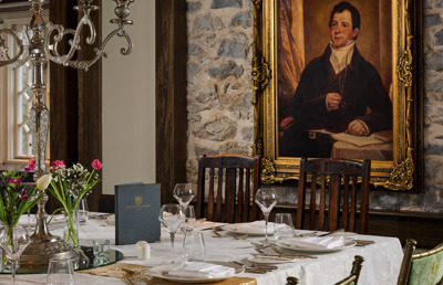 Ballyseede castle wedding reception venue with crystal classes and flowers