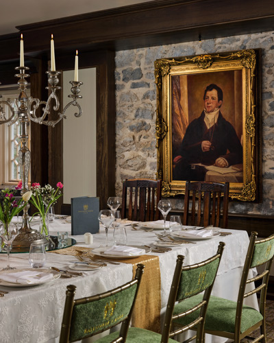Ballyseede castle wedding reception venue with crystal classes and flowers