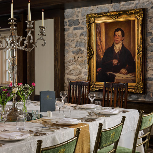 Ballyseede castle wedding reception venue with crystal classes and flowers