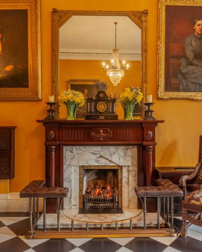 Castle fireplace at ballyseede hotel kerry