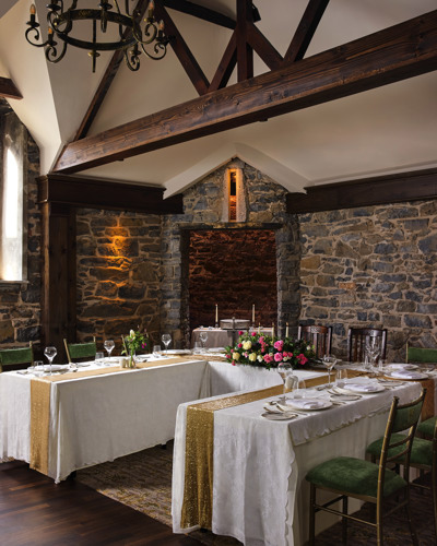 Head table at country castle estate wedding in ireland