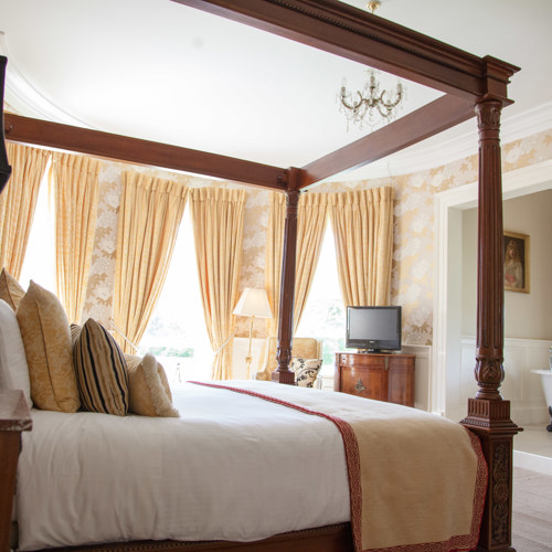 Interior of 4 star honeymoon suite at ballyseede castle hotel