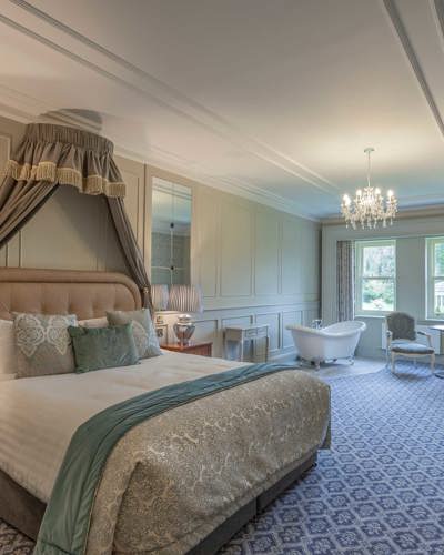 Large hotel suite with bath in room in ireland
