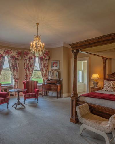 Large hotel suite at ballyseede castle hotel in ireland