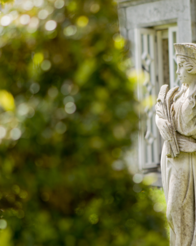 Statues in the country estate gardens at ballyseede