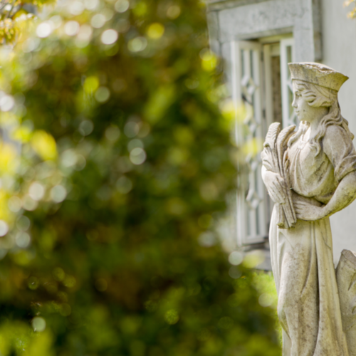 Statues in the country estate gardens at ballyseede
