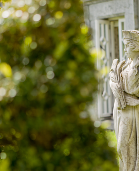 Statues in the country estate gardens at ballyseede